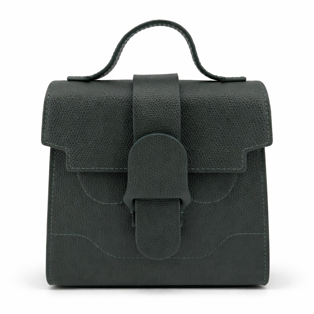 Senreve Mini Alunna Convertible Backpack Satchel Bag Pebbled Leather Dark Green